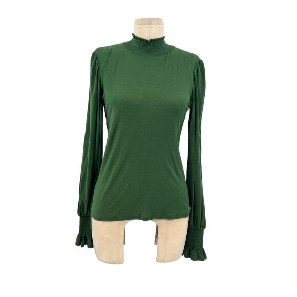 Nation LTD Violet Prim And Proper Top Tee Blouse Pima Cotton Green Size XS - Picture 2 of 10